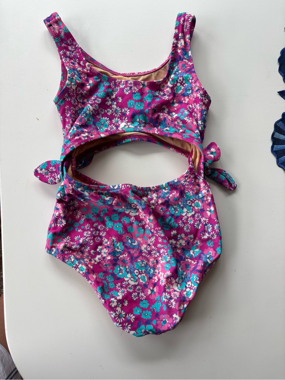 CrewCut girls Floral pink monokini. Size 4/5